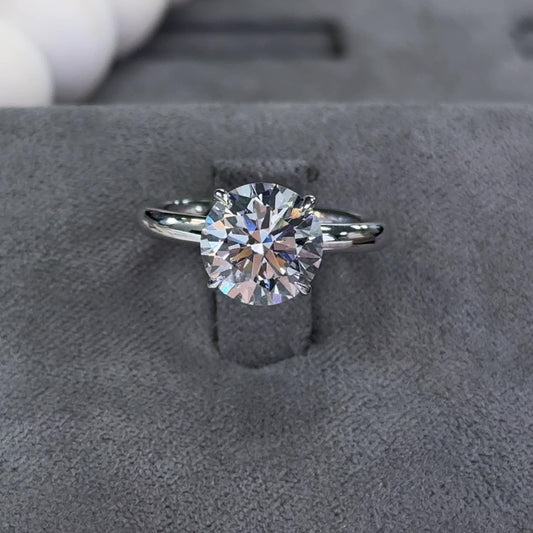 3.08 Carat Round Lab Diamond Solitaire Ring