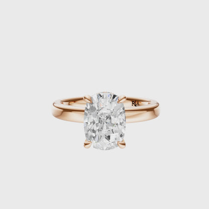 Cushion Elegant 2.7mm Band Signature Hidden Halo Setting