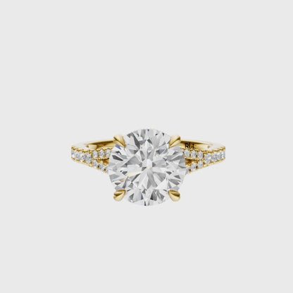 Round Traditional Split-Shank Cathedral Hidden Halo Setting