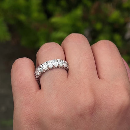 4.5 Carat Oval Lab Diamond Eternity Band Size 6.5