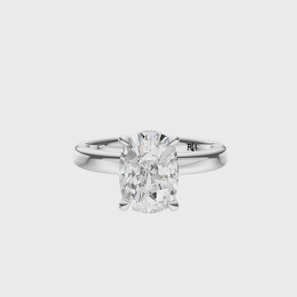 Cushion Elegant 2.7mm Band Signature Hidden Halo Setting