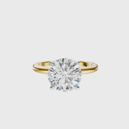 Round Mixed Metal Elegant Solitaire Setting