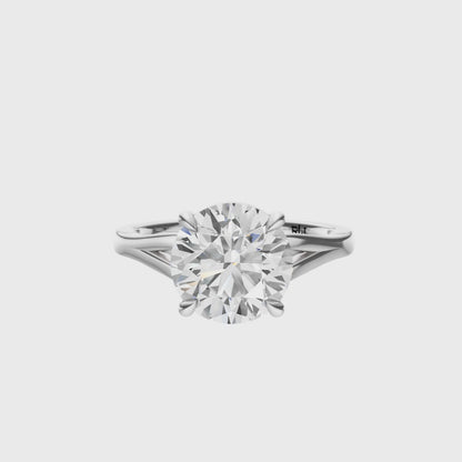 Round Solitaire Split-Shank Cathedral Setting