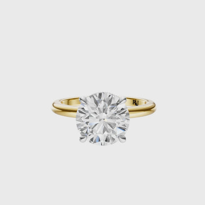 Round Mixed Metal Hidden Halo Solitaire Setting