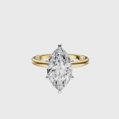 Marquise Mixed Metal Elegant Solitaire Setting