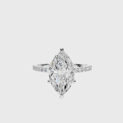 Marquise Traditional Tulip Hidden Halo Setting