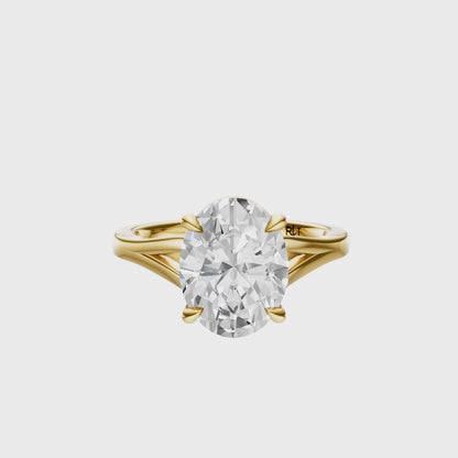 Oval Split-Shank Cathedral Solitaire Setting