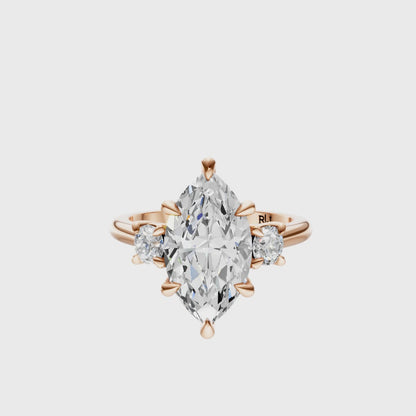 Marquise Three Stone Round Solitaire Setting
