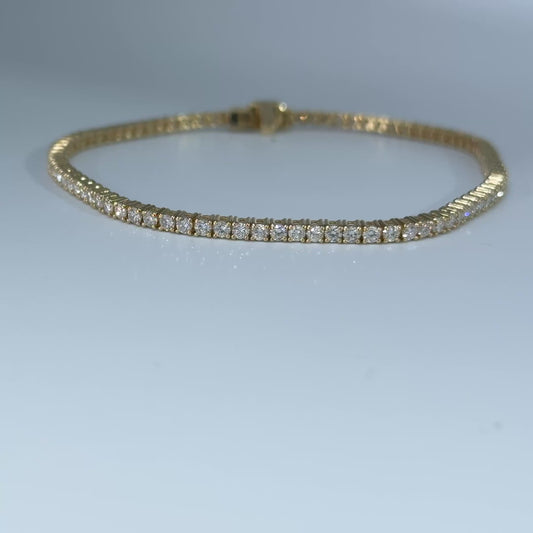 14kt Yellow Gold Round Lab Diamond Tennis Bracelet 2.50ctw