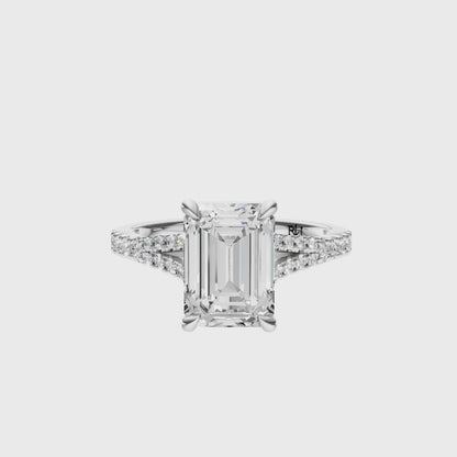 Emerald Traditional Split-Shank Cathedral Setting