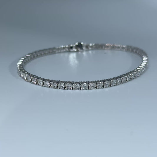 14kt White Gold Round Lab Diamond Tennis Bracelet 4.00ctw
