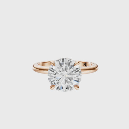 Round Tulip Hidden Halo Solitaire Setting