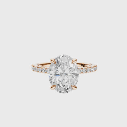 Oval Traditional Accented Tulip Sparkler Setting