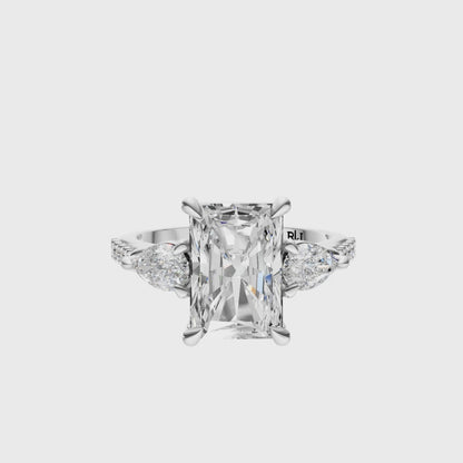 Radiant Accented Three Stone Pear Setting