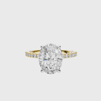 Oval Mixed Metal Traditional Tulip Setting
