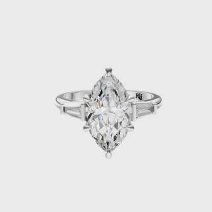 Marquise Three Stone Tapered Baguettes Setting