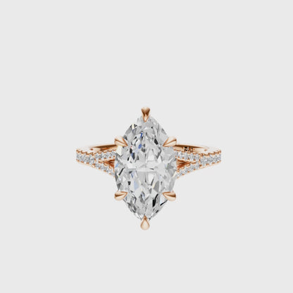 Marquise Traditional Split-Shank Cathedral Hidden Halo Setting