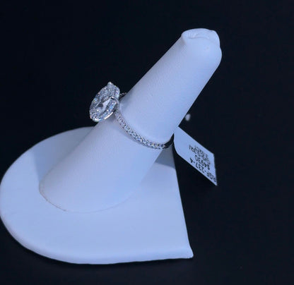 3.02ct Oval E VVS2 Lab Diamond 14kt White Gold Engagement Ring RGF-237-4