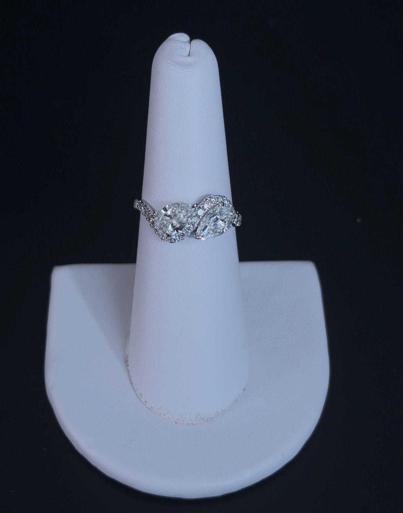 2.04ctw Pear Lab Diamond 14kt White Gold Ring RGF-430