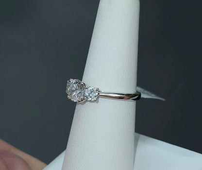 1 Carat Round Lab Diamond 14Kt White Gold Engagement Ring SKU: RGF-12