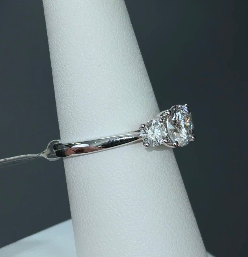 1 Carat Round Lab Diamond 14Kt White Gold Engagement Ring SKU: RGF-12