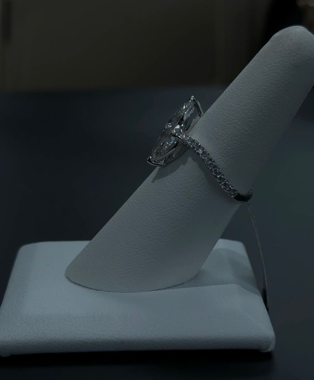 2.46ctw Pear Lab Diamonds 14kt White Gold Ring SKU: RGF-143-2