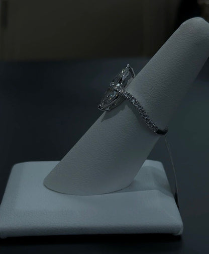 2.46ctw Pear Lab Diamonds 14kt White Gold Ring SKU: RGF-143-2