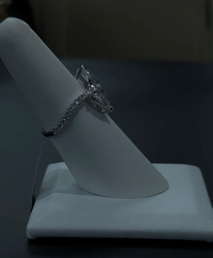 2.46ctw Pear Lab Diamonds 14kt White Gold Ring SKU: RGF-143-2