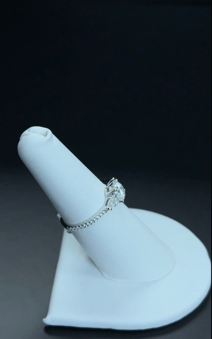 1.00 Carat Round Lab Diamond E VVS2 14kt White Gold Ring RGF-173