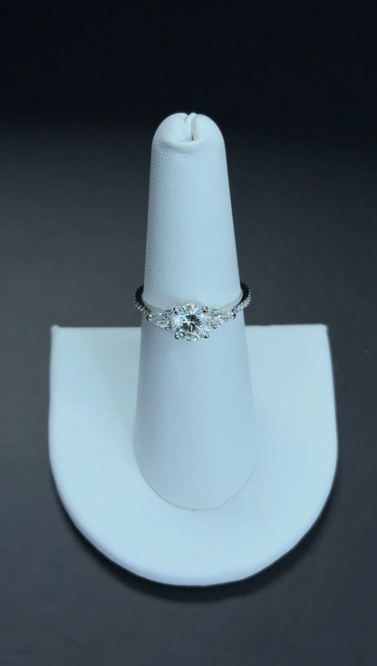 1.00 Carat Round Lab Diamond E VVS2 14kt White Gold Ring RGF-173