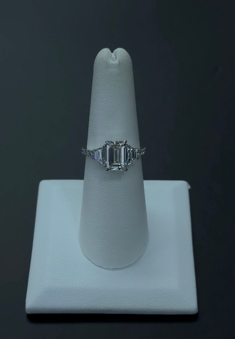 2.22 Carat Emerald Cut Lab Diamond E VS1 14kt White Gold Ring SKU: RGF-209-1