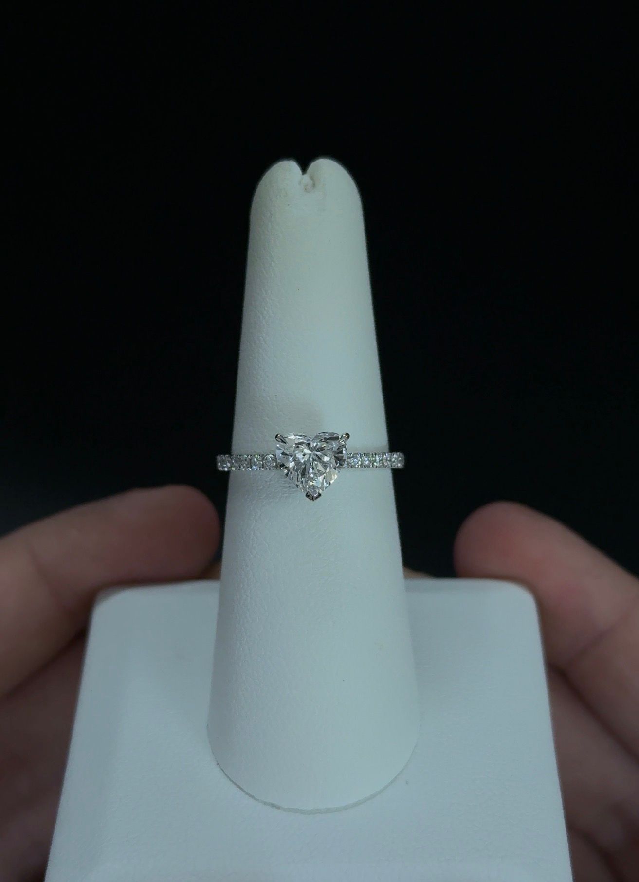1.47ctw Heart Lab Diamond 14kt White Gold Ring RGF-218-1