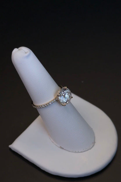 3.00 carat E VVS2 Round Lab Diamond Ring 14kt Yellow Gold RGF-248-3