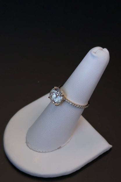 3.00 carat E VVS2 Round Lab Diamond Ring 14kt Yellow Gold RGF-248-3