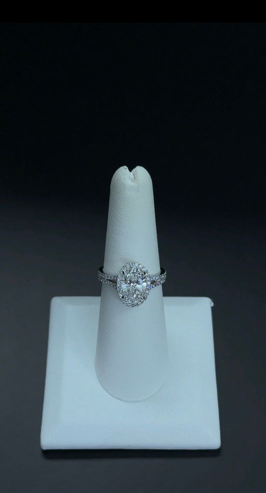 2.05ct Oval Lab Diamond E VVS2 14kt White Gold Ring  RGF-294-6