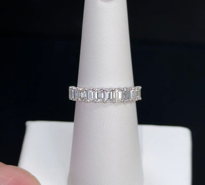 1.7ctw Emerald Lab Diamond 14kt White Gold Half Eternity Band SKU: RGF-30-1 *
