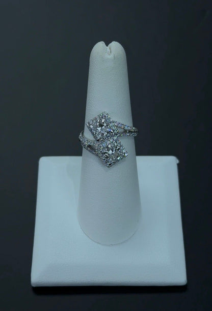 2.87ctw Princess Cut Lab Diamonds 14kt White Gold Ring SKU: RGF-359-1
