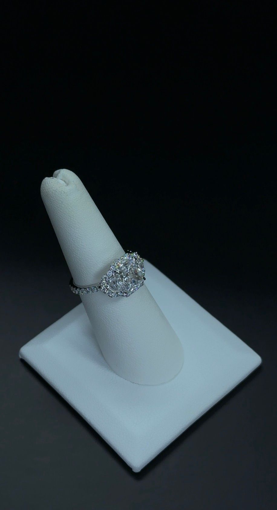 2.53ct Radiant Lab Diamond D VVS2 14kt White Gold Ring RGF-370