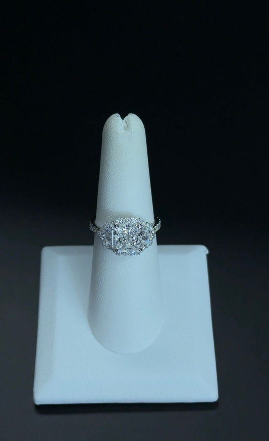 2.53ct Radiant Lab Diamond D VVS2 14kt White Gold Ring RGF-370