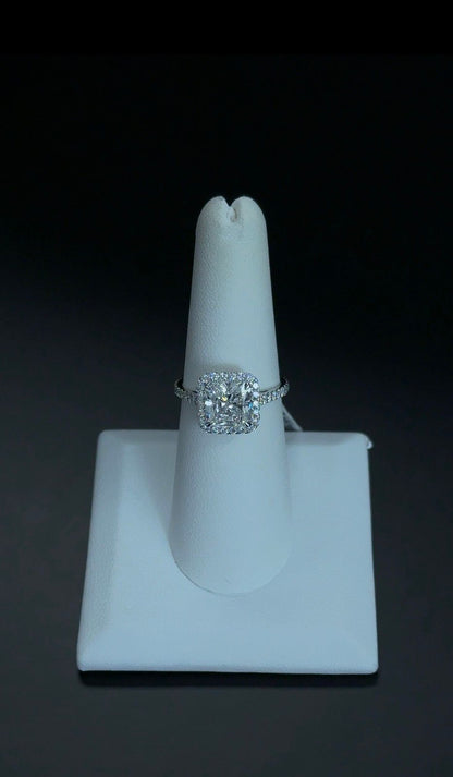 2.54ct Radiant Lab Diamond D VVS2 14kt White Gold Ring RGF-371