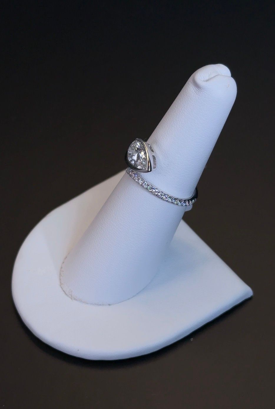 1.22ctw Pear Lab Diamond 14kt White Gold Ring RGF-428-5