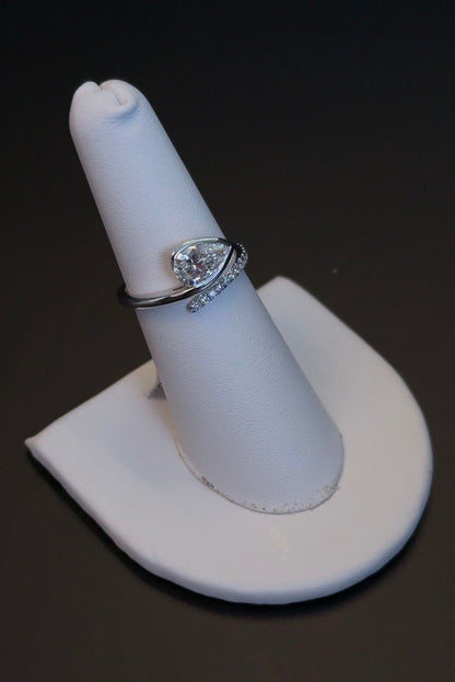 1.22ctw Pear Lab Diamond 14kt White Gold Ring RGF-428-5