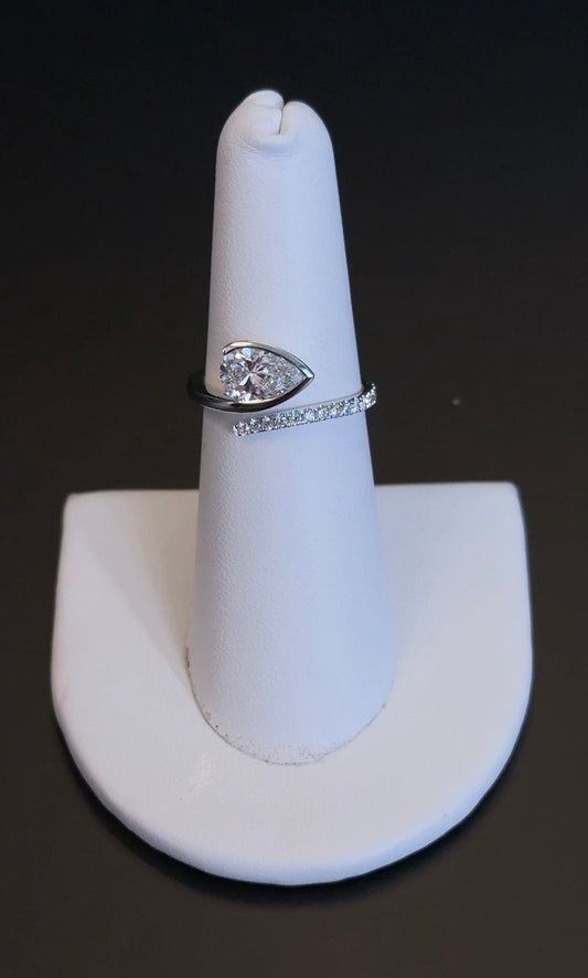1.22ctw Pear Lab Diamond 14kt White Gold Ring RGF-428-5