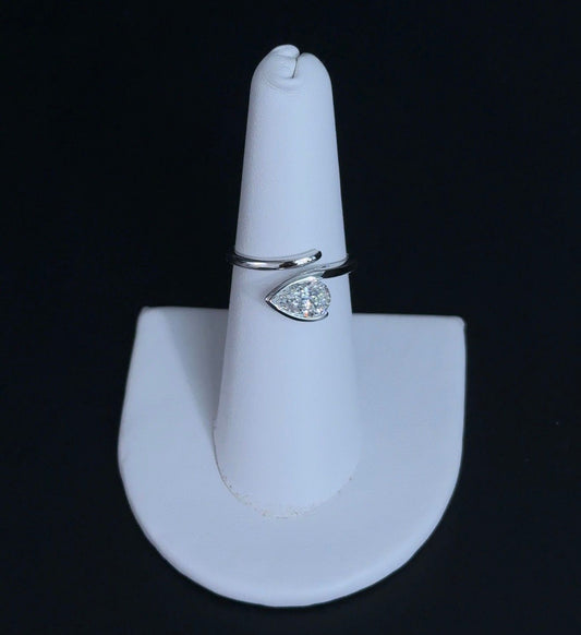 1.01ctw Pear Lab Diamond 14kt White Gold Ring RGF-429-4