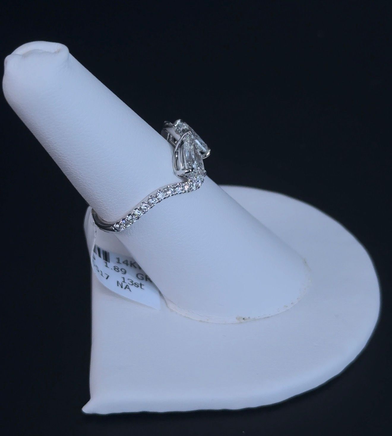 2.04ctw Pear Lab Diamond 14kt White Gold Ring RGF-430