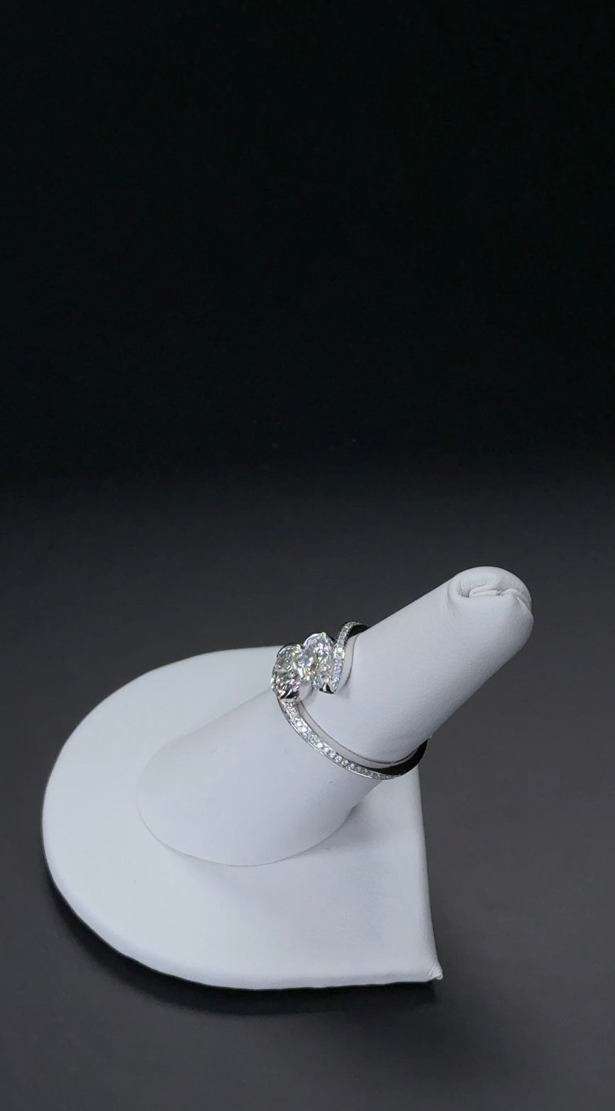 2.45ctw Oval Bypass Lab Grown Diamond Ring 14kt White Gold RGF-454-1