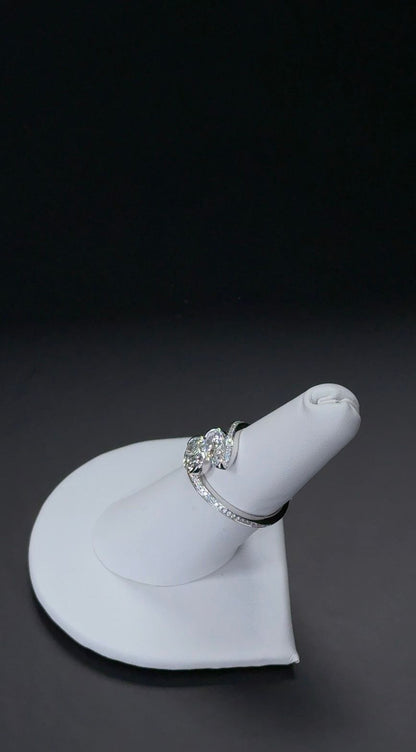 2.45ctw Oval Bypass Lab Grown Diamond Ring 14kt White Gold RGF-454-1