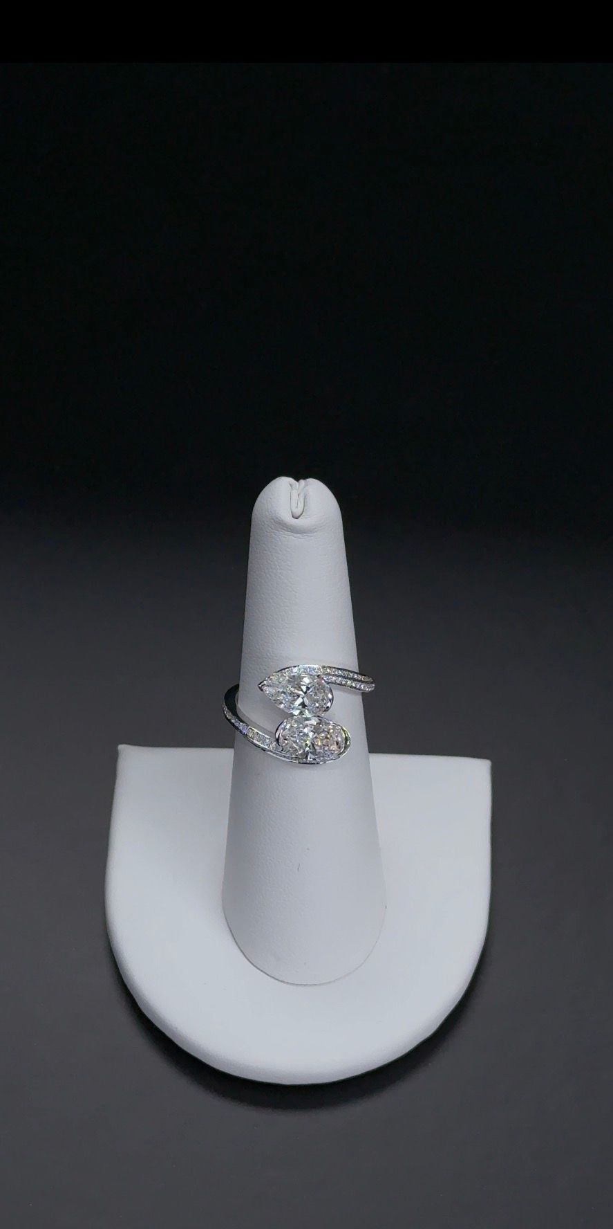 2.45ctw Oval Bypass Lab Grown Diamond Ring 14kt White Gold RGF-454-1
