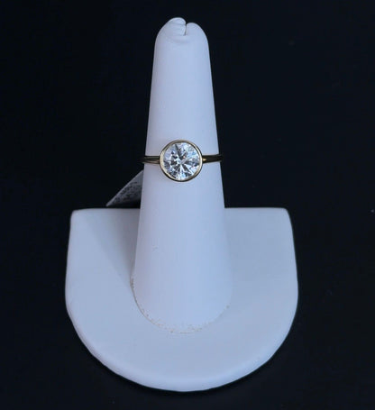 2.00ct Round E VVS2 Lab Diamond 14kt Yellow Gold Bezel Ring RGF-468-1