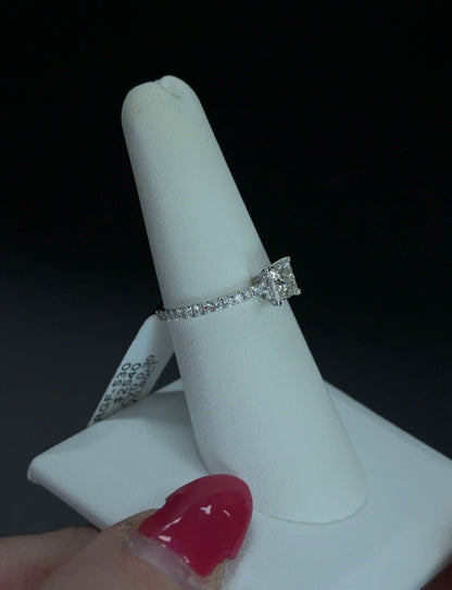 1.10ctw Princess Lab Diamond 14kt White Gold Ring RGF-530